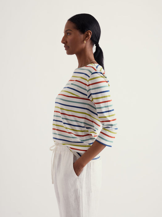 Seasalt Women's Sailor Top In Quad Breton Avocado