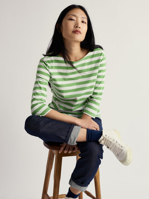 Seasalt Women's Sailor Top In Scallion Clover Leaf