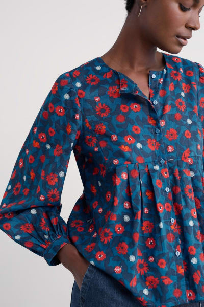 Seasalt Women's Thornapple Shirt in GOTS-Certified Organic Cotton In Pressed Plants Shore