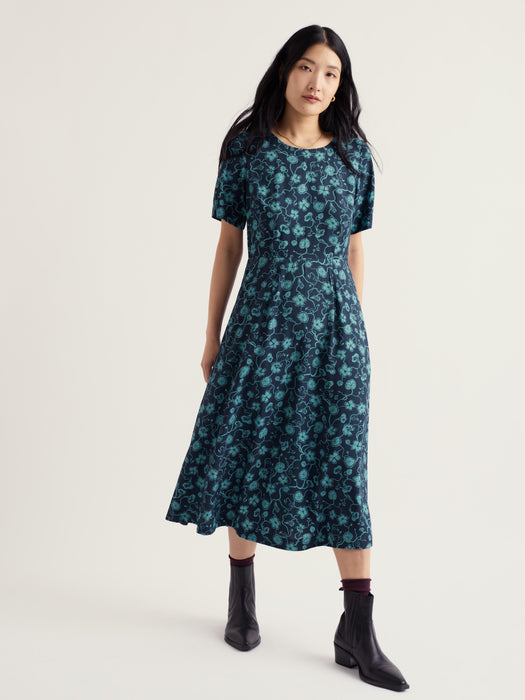 Seasalt Women's Tilly Dress In Nasturtium Press Eucalyptus