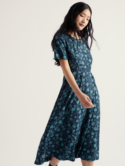 Seasalt Women's Tilly Dress In Nasturtium Press Eucalyptus