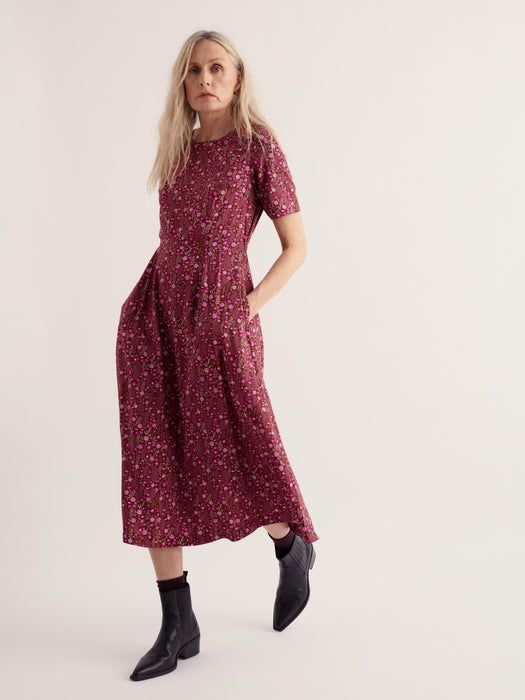 Seasalt Women's Tilly Dress In Wild Borders Red Cabin