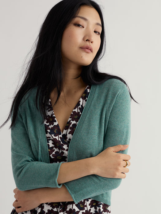 Seasalt Women's Vanessa Knitted Cardigan GOTS-Certified Organic Cotton In Sardine