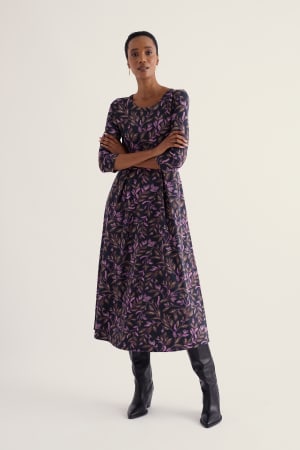 Seasalt Women's Veronica Dress In Floral Branches Inkwell