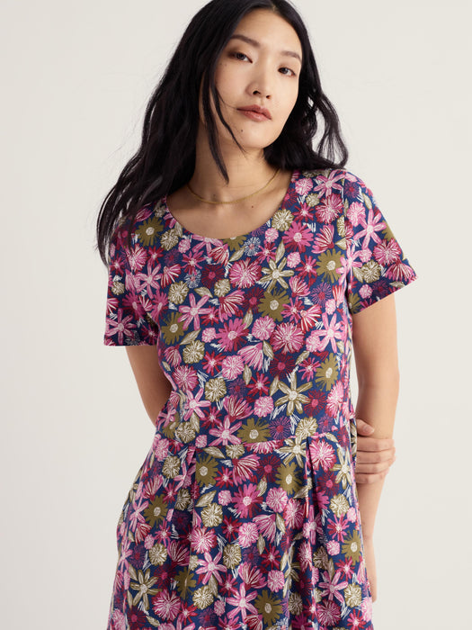 Seasalt Women's Veronica Short Sleeve In Sketchbook Blooms Rosa