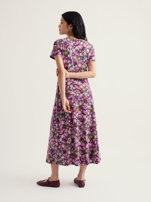 Seasalt Women's Veronica Short Sleeve In Sketchbook Blooms Rosa