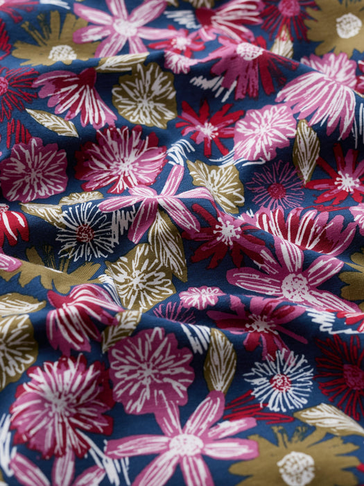 Seasalt Women's Veronica Short Sleeve In Sketchbook Blooms Rosa