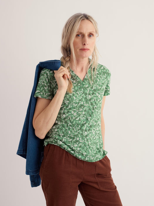 Seasalt Women's Wavecrest Jersey Short-Sleeve Shirt In Garden Peas Pea Pod