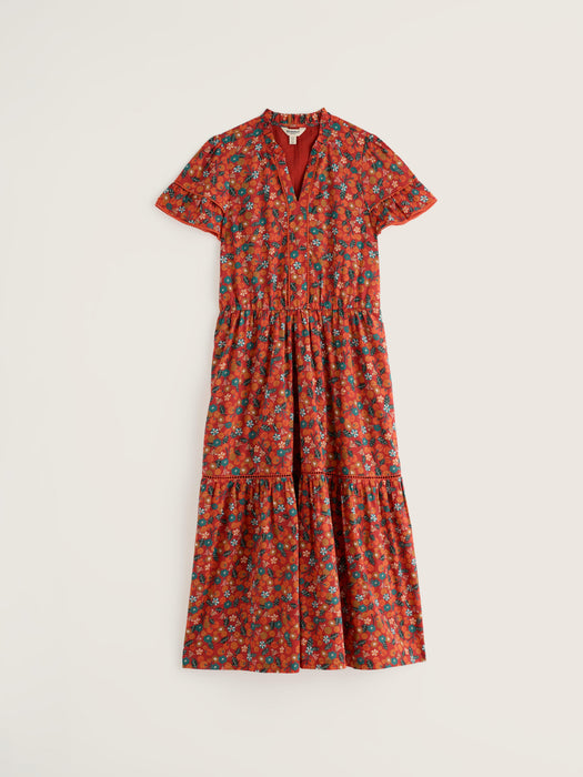 Seasalt Women's Wild Lily Dress In Tomato Blooms Cinnamon