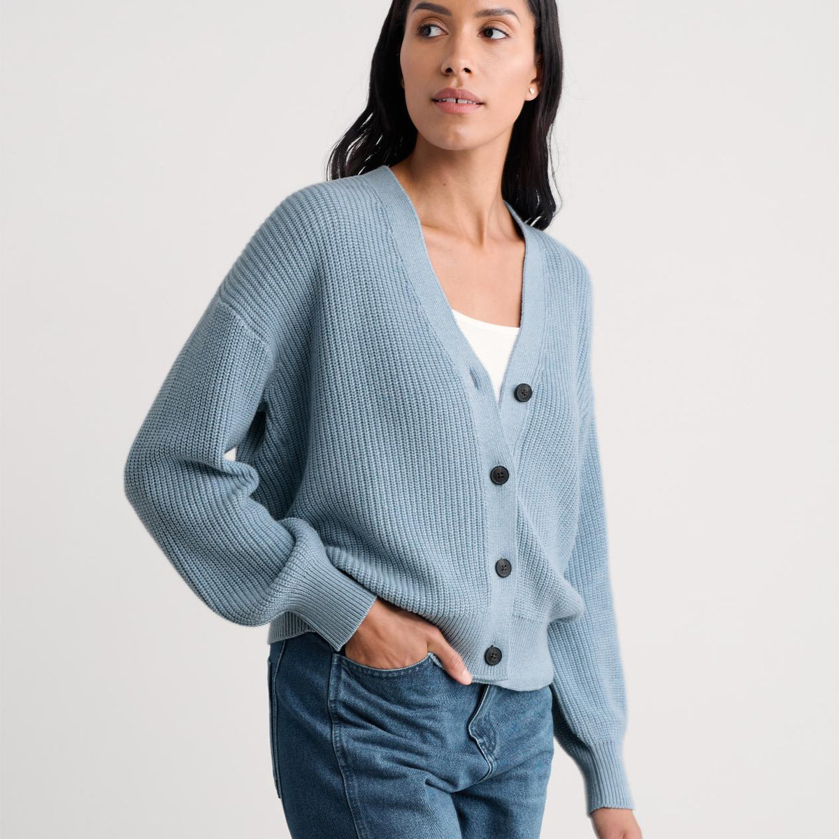 Seasalt Women's Winding Creek Organic Cotton Knit Cardigan In Blue