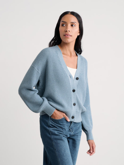 Seasalt Women's Winding Creek Organic Cotton Knit Cardigan In Blue Fog