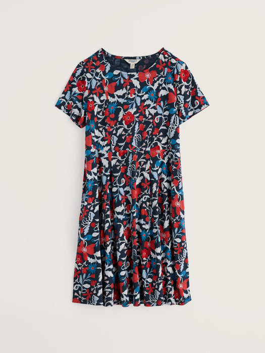 Seasalt Women's Witch Hazel Short Sleeve Dress In Winding Meadow Maritime