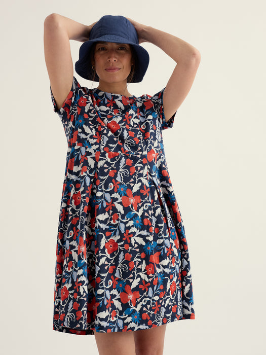 Seasalt Women's Witch Hazel Short Sleeve Dress In Winding Meadow Maritime