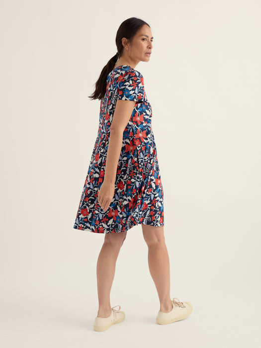 Seasalt Women's Witch Hazel Short Sleeve Dress In Winding Meadow Maritime
