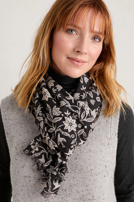 Seasalt Women's New Everyday Scarf - Breon Floral Onyx