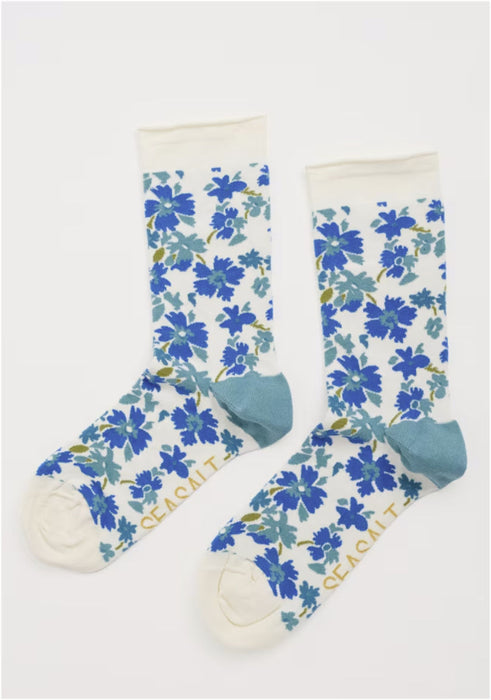 Seasalt Women's Arty Organic Cotton Socks In Painted Meadow Diver