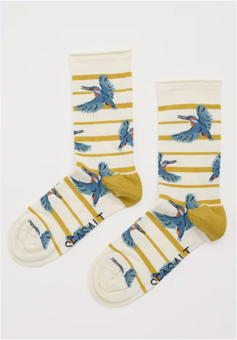 Seasalt Women's Arty Organic Cotton Socks In Shore Kingfisher Chalk Daylily