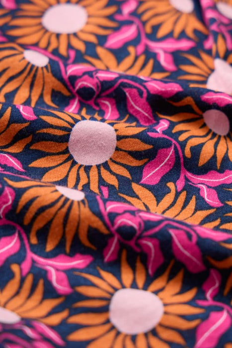 Seasalt Women's Barnoon Jersey Printed Short-Sleeve Top In Bold Sunflower Maritime