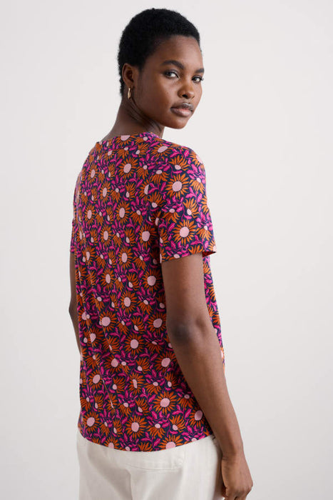 Seasalt Women's Barnoon Jersey Printed Short-Sleeve Top In Bold Sunflower Maritime