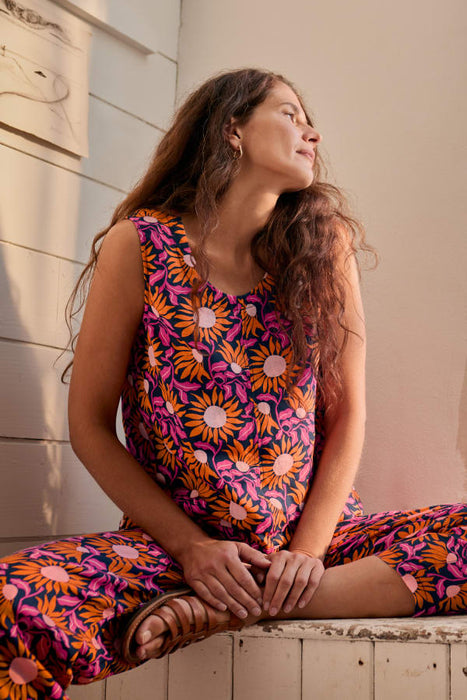 Seasalt Women's  Lighthouse Station Linen Vest In Bold Sunflower Maritime