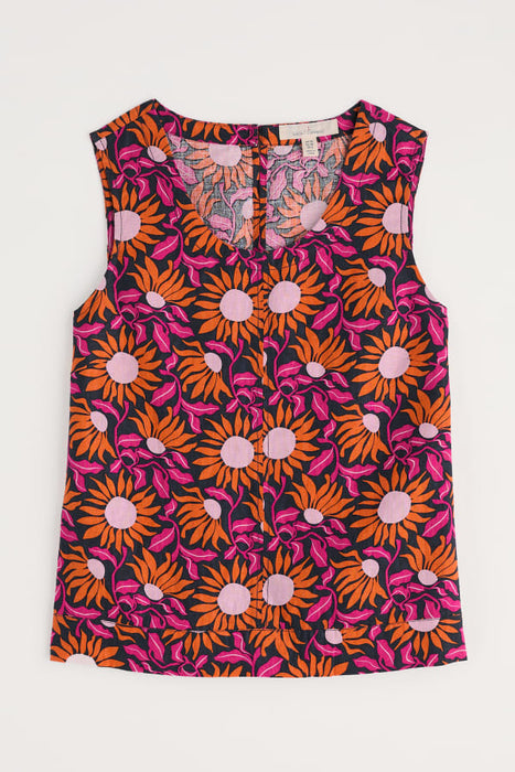 Seasalt Women's  Lighthouse Station Linen Vest In Bold Sunflower Maritime