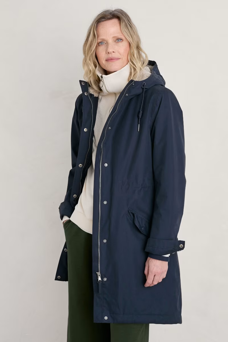 Seasalt Women's Plant Hunter Waterproof Parka Coat In Midnight