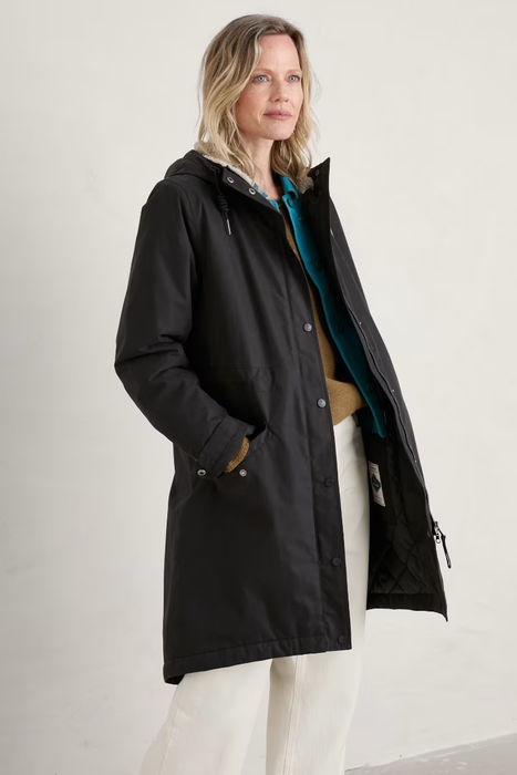 Seasalt Women's  Plant Hunter Waterproof Parka Coat In Onyx