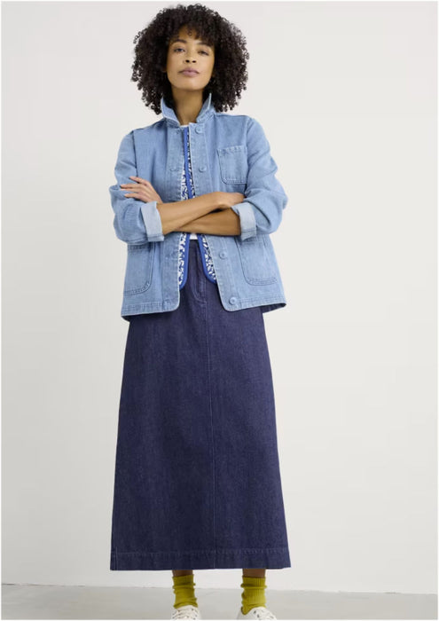 Seasalt Women's Fruit Tree Midi Denim Skirt In Dark Wash