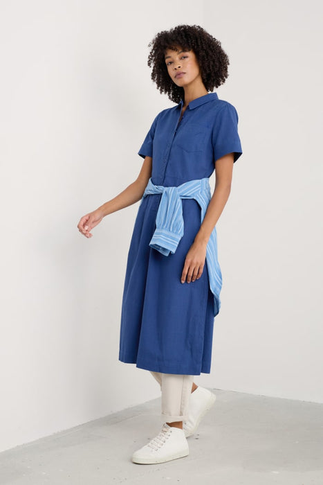 Seasalt Women's Birch Glade Organic Cotton Midi Shirt Dress In Washed Marine