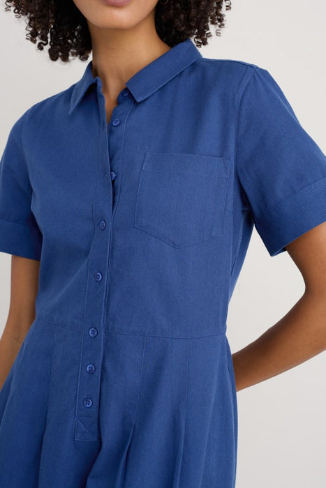 Seasalt Women's Birch Glade Organic Cotton Midi Shirt Dress In Washed Marine