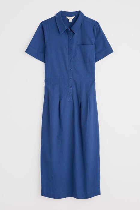 Seasalt Women's Birch Glade Organic Cotton Midi Shirt Dress In Washed Marine