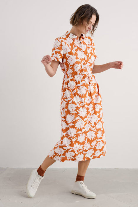 Seasalt Women's Fleet Midi Dress In Daisy Shadow Cumin