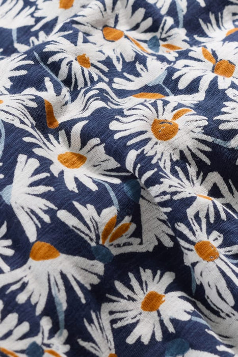 Seasalt Women's Chapelle Dress in GOTS-Certified Organic Cotton Jersey In Scatter Daisy Maritime