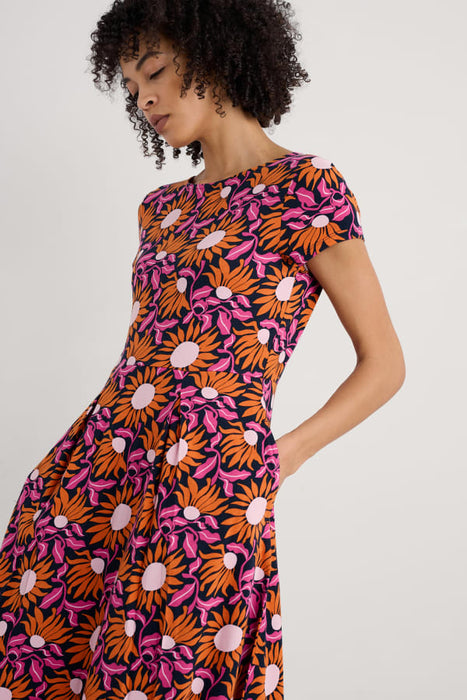 Seasalt Women's Wild Bouquet Jersey Midi Dress In Bold Sunflower Maritime