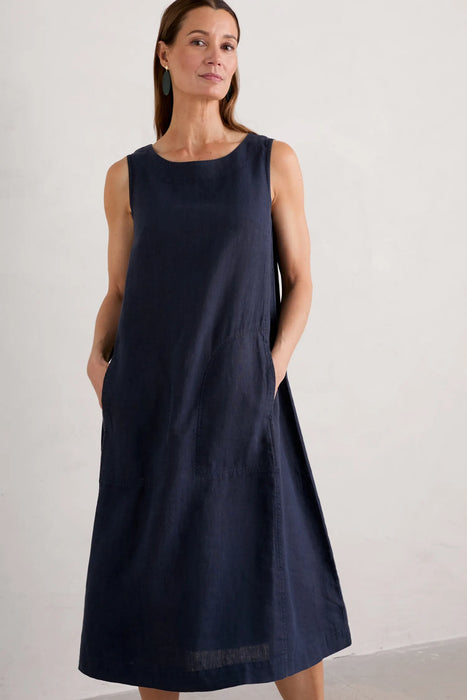 Seasalt Women's Cresting Waves Sleeveless Linen Dress - Maritime