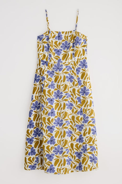 Seasalt Women's Madern Sleeveless Midi Dress In Leafy Floral Chalk Pear