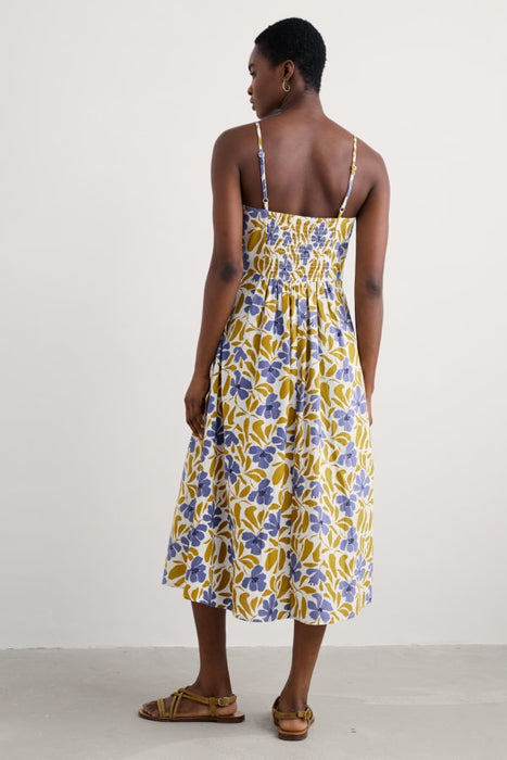 Seasalt Women's Madern Sleeveless Midi Dress In Leafy Floral Chalk Pear