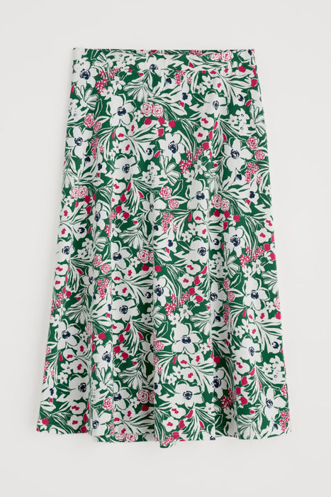 Seasalt Women's Rose A-Line Skirt In Garden Flowers Dark Forage