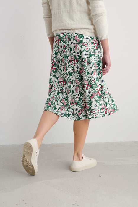 Seasalt Women's Rose A-Line Skirt In Garden Flowers Dark Forage