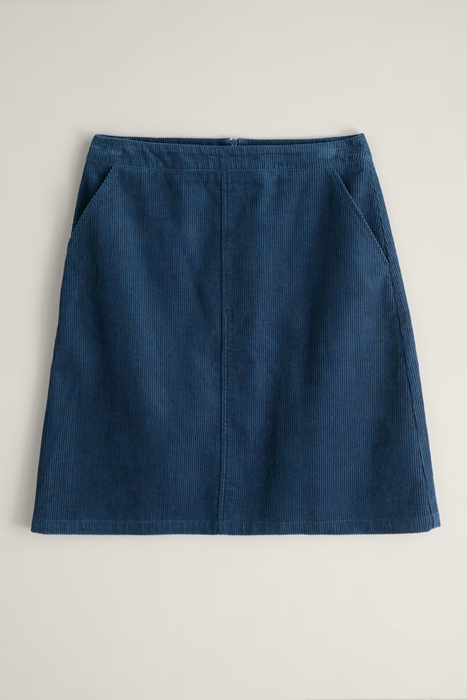 Seasalt Women's Dovetail A-Line Corduroy Skirt In Sea Cave