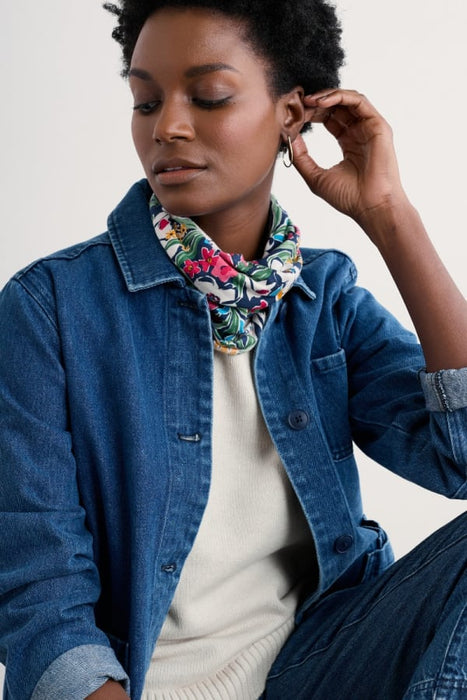Seasalt Women's Organic Cotton Handyband In Garden Flowers Night