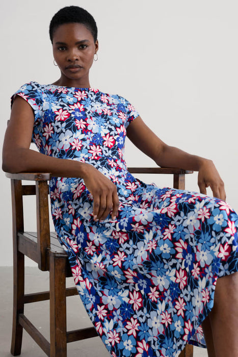Seasalt Women's Wild Bouquet Jersey Midi Dress In Seashore Floral Maritime