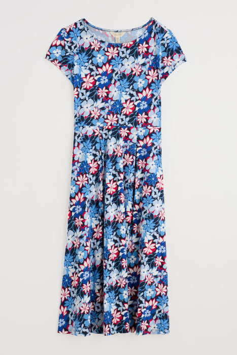 Seasalt Women's Wild Bouquet Jersey Midi Dress In Seashore Floral Maritime