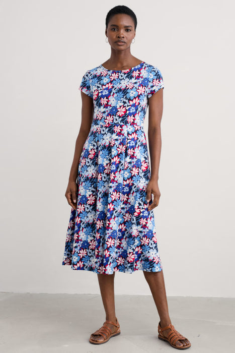 Seasalt Women's Wild Bouquet Jersey Midi Dress In Seashore Floral Maritime