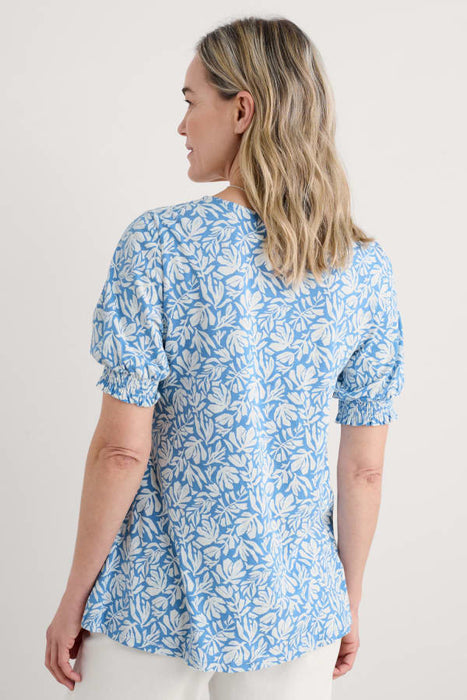 Great Plains Women's V-Neck Blouse In Cut Out Seaweed Clear Sky