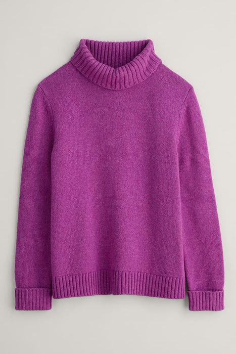 Seasalt Women's Braque Lambswool Blend Roll Neck Jumper In Wild Orchid