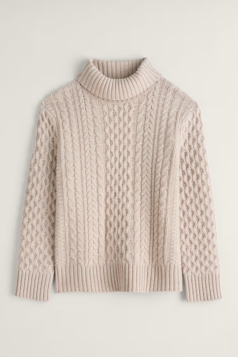 Seasalt Women's Pine Forest Cable Knit Merino Jumper In Aran