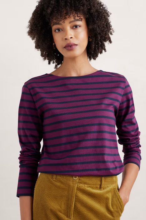 Seasalt Women's Sailor Shirt In Breton Aniseed Maritime