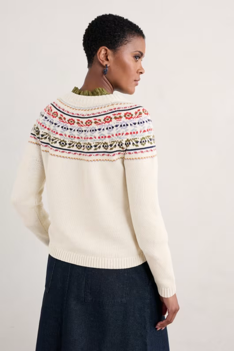 Seasalt Women's Stitch Work Jumper In Tapestries Chalk Multi