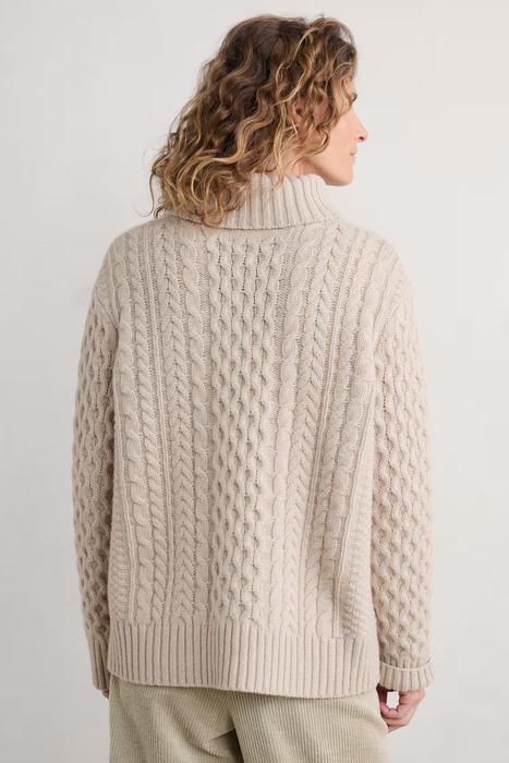 Seasalt Women's Pine Forest Cable Knit Merino Jumper In Aran